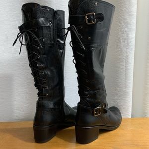 genuine leather black boots